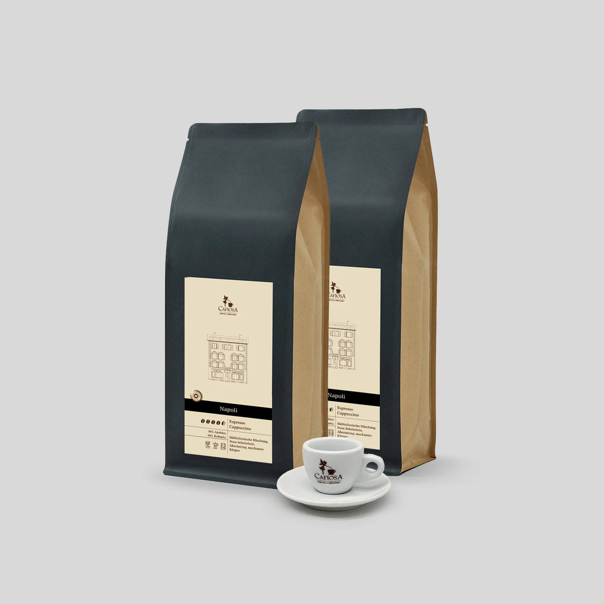 2 kg Cafiosa Napoli + Espressotasse