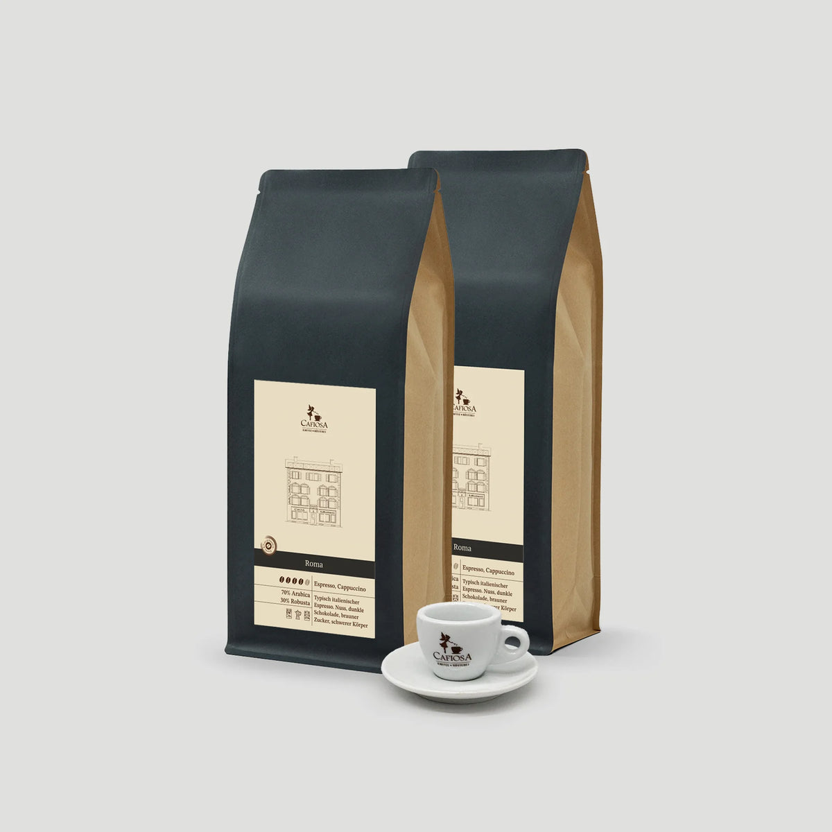 2 kg Cafiosa Roma + Espressotasse